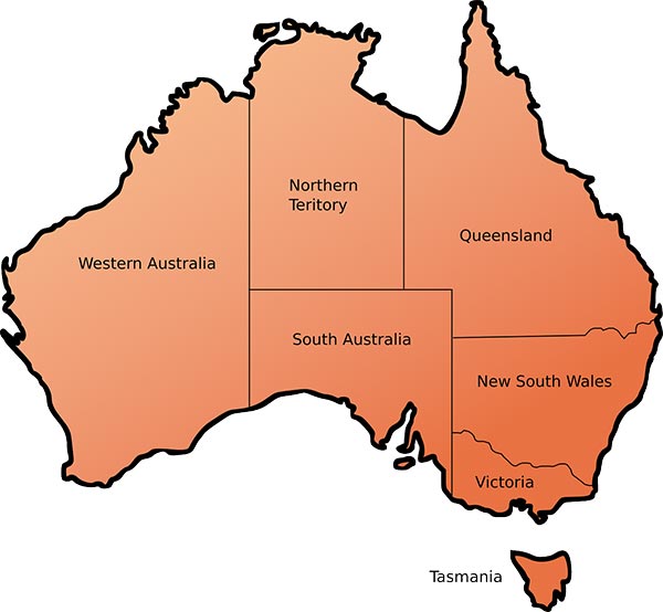 Australie Mapa